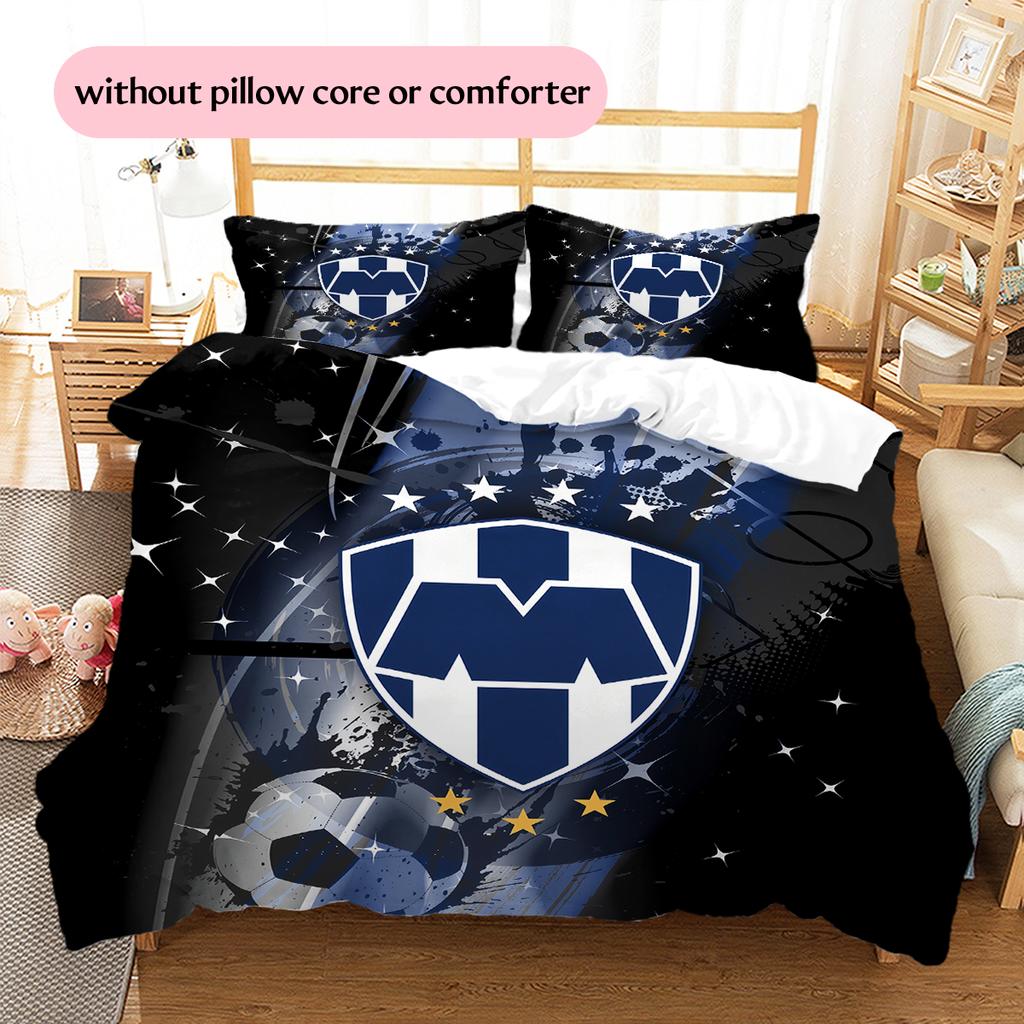 Monterrey Football Club Pattern Bedding Home Decoration Birthday & Festival Gift (1 * duvet cover + 2 * pillowcase, without core)