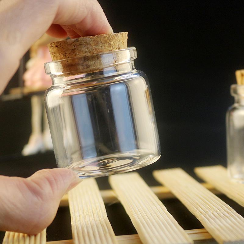 Прозрачный стеклянный флакон 15 мл с симпатичной деревянной крышкой и пробкой, пузырьковые бусины, емкость 20 мл