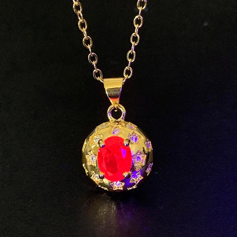 925 5*7 MM Oval Cut Sapphire Ruby High Carbon Diamond Gemstone Ring For Women 18K Gold Plated Jewelry