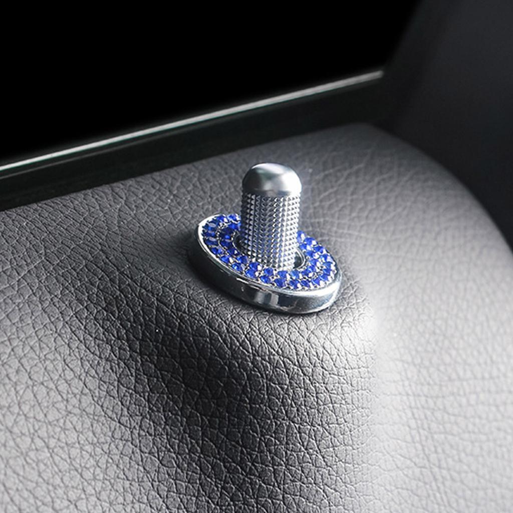 4 Pack Bling Car Inner Door Lock Covers Trim Pull Rod Bolt Stickers Car Interior Bling Rhinestone Decals for C200L