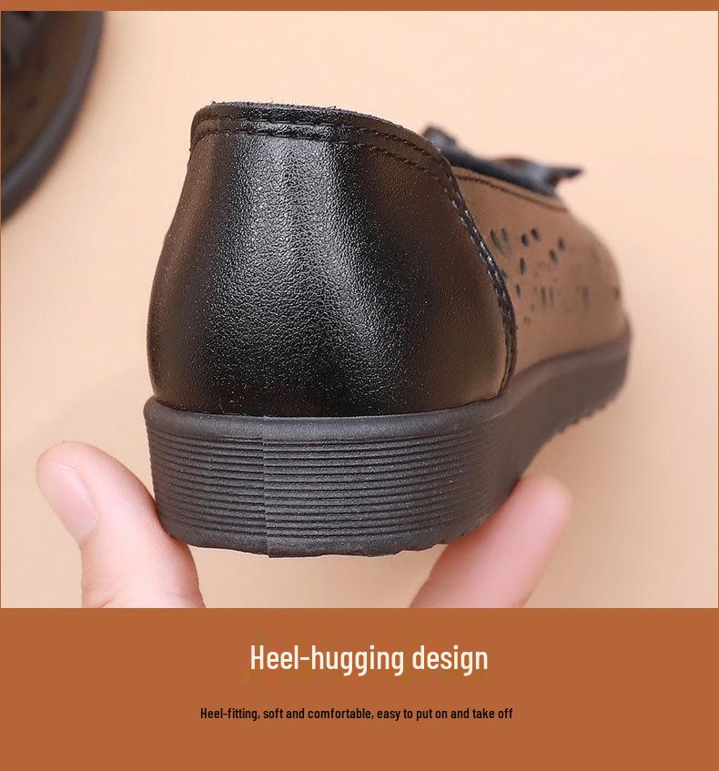 Весенние кожаные сандалии на мягкой подошве | Нескользящие дышащие балетки для женщин и пожилых