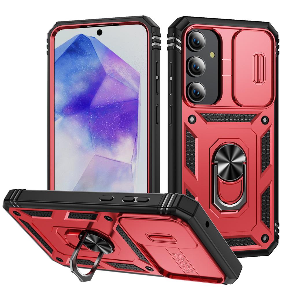 Чехол-держатель Military Armor для Samsung Galaxy S24 S23 S22 S21 Ultra Plus A55 A35 A54 A14 4G 5G Slider Camera Protective Card Card Card Cover