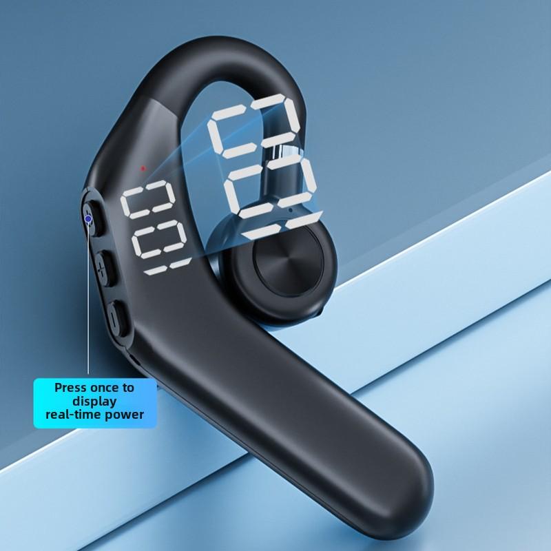 Bluetooth Headset Single Ear Air Conduction Not Into The Ear Hanging Ear Digital Display Motion Can Be Rotated Business