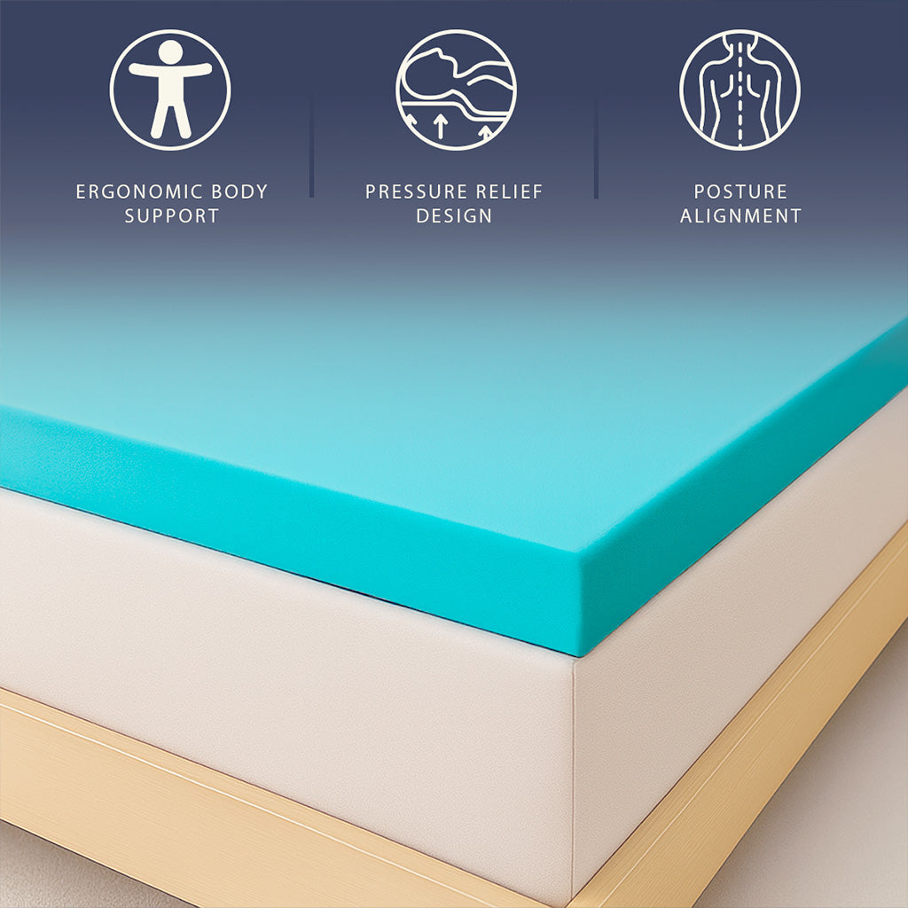 The White Stone Surmatelas en Memory Foam à 9 Zones Différenciées | Épaisseur 10 cm | Revêtement Déhoussable en Tissu Pure Hypoallergénique