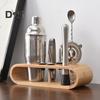 Деревянная подставка для барменских инструментов из 9 предметов, бамбуковый набор для шейкеров, органайзер для хранения, стойка для хранения, отдельно стоящий держатель для барменских инструментов