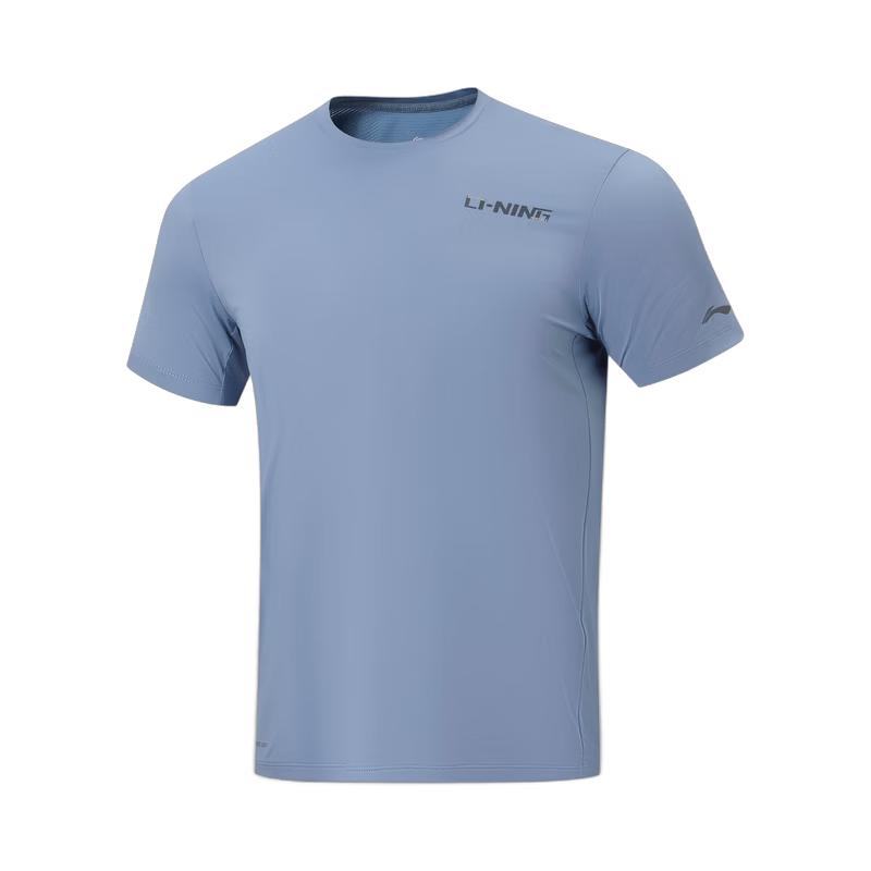Li-Ning Мужская спортивная футболка с коротким рукавом, быстросохнущая ATSW477