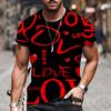 Lovers Hearr Tees Mens Summer T Shirts Men Streetwear 3D Print T Shirt Fashion O Neck Short Sleeve Tops
