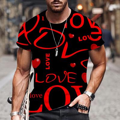 Футболки Lovers Hearr мужские летние футболки мужские уличные футболки с 3D-принтом модные топы с коротким рукавом и круглым вырезом