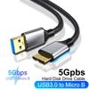 Кабель USB 3.0 Type A на Micro B для внешнего жесткого диска, 5 Гбит/с, для быстрой синхронизации данных, кабель Micro B USB 3.0 для HDD Samsung Toshiba