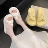 Cool Slippers Female 2025 Summer New with Skirt Fairy Wind Beaded Thick Bottom Outer Wear Cross Word Fashion Slippers