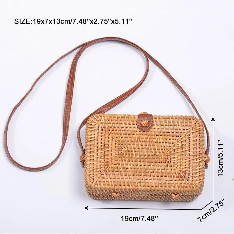 Square Round Mulit Style Straw Bag Handbags Women Summer Rattan Bag Handmade Woven Beach Circle Bohemia Handbag New Fashion
