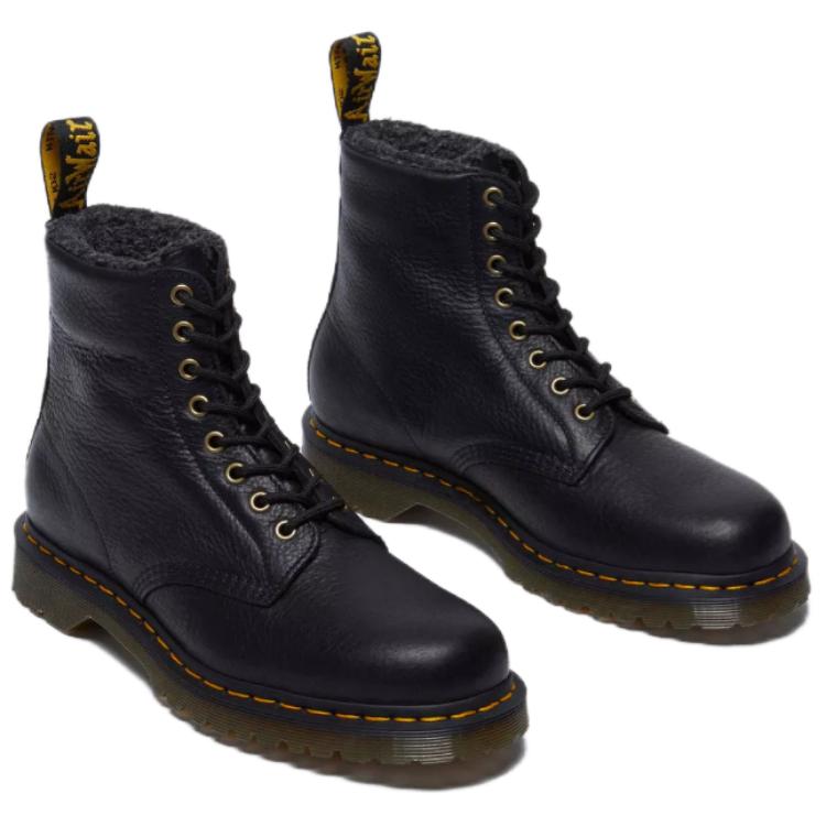 Dr. Martens 1460 Ботинки на шнуровке из кожи гризли с подкладкой из искусственного меха, черные, унисекс, кроссовки 31873001