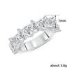 Women'S Trendy Sparkling Crystal Cubic Zirconia Wedding Band Ring  Color Luxury Party Jewelry Female Finger-Ring