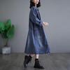 Vintage Denim Coat Spring Women Plus Size Casual Long Jacket Loose Oversized Cotton Pockets
