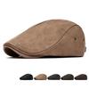 Осень Зима Кожаный Теплый Берет Мужской Британский Ретро Прогрессивный Капюшон Кепка Газетчика