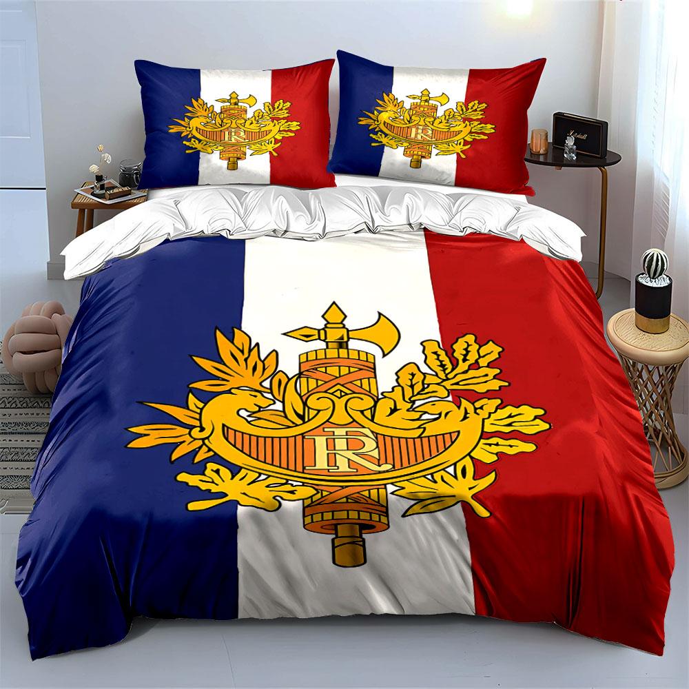 French Flag Bedding Set Bedding Duvet Cover Set Duvet Cover Pillowcases (1 * Duvet Cover 2 * Pillowcases, without duvet insert)