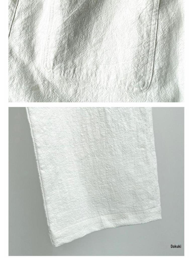 Мужские летние тонкие хлопково-льняные повседневные белые брюки в китайском стиле