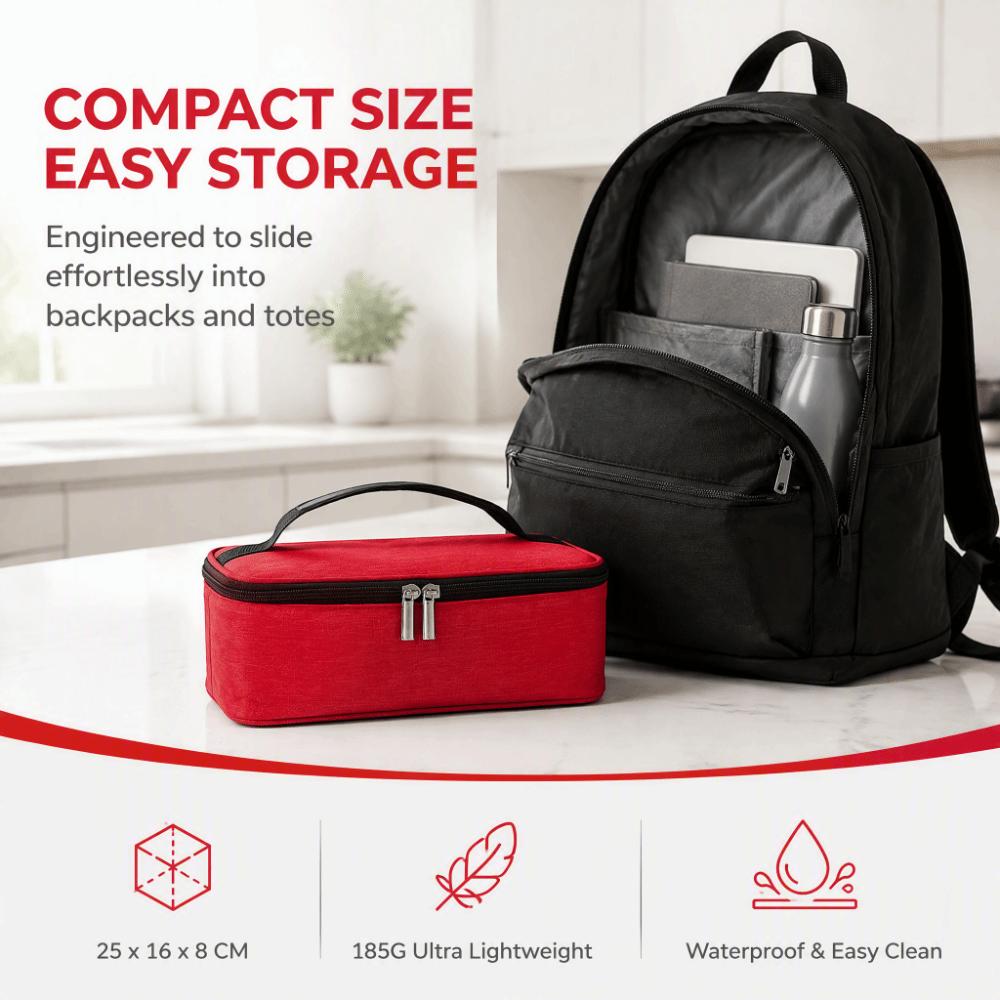 Two-Way Zipper Insulated Cooler Bag Leather Handle Lunch Box Thermal Fresh Carrier Office