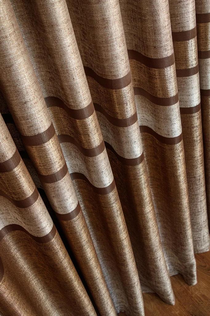 EPeddler Home Одностворчатая занавеска в золотисто-серебряную полоску, плотно плиссированная, жаккардовая, с ярким рисунком