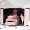 Romantic Rose and Cute Bear Decorative Gift Box Luxury Jewelry Box Valentine's Day Mother's Day Birthday Anniversary Gift Box