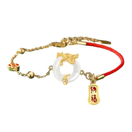 Lucky Red Rope Zodiac Dragon браслет для женщин и мужчин регулируемый браслет ручной работы из бисера 2024 Новый год ювелирные изделия подарок