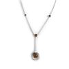 [N2807] - Silver Necklace 'Inspiration' Amber (rhodium-plated) - 35x12 Mm