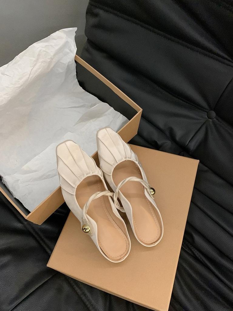 Французская сумка с плоским дном, полутапочки, туфельки феи, верхняя одежда 2025 новая летняя ниша серебристые сандалии Мэри Джейн