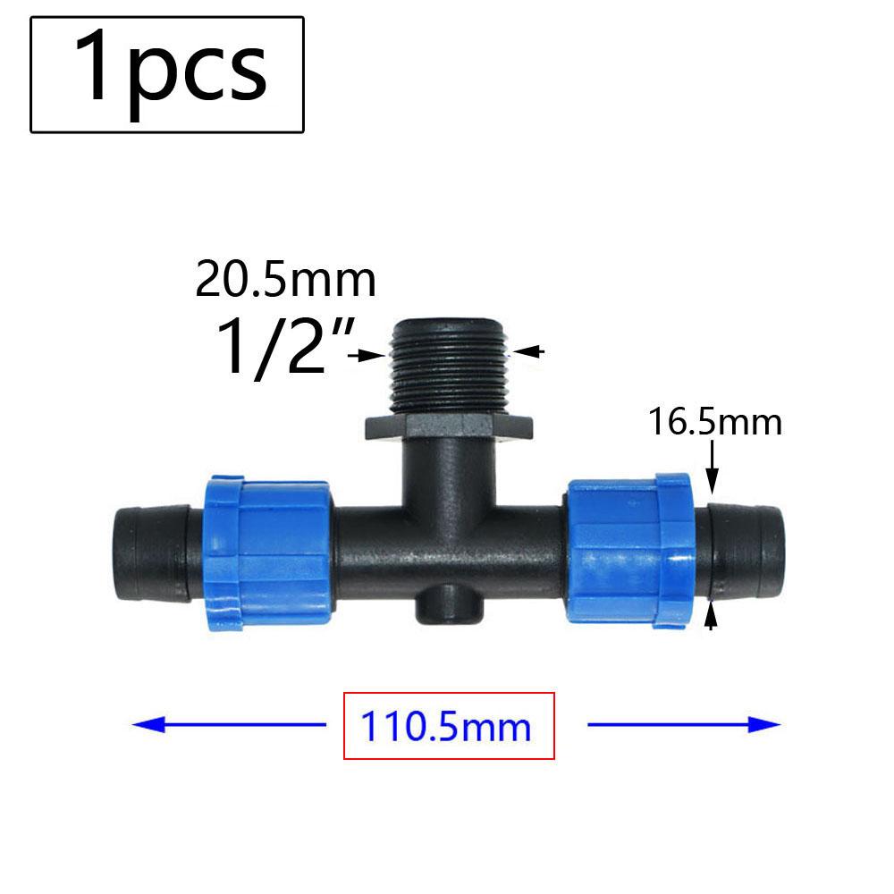 16mm Micro Irrigation Drip Tape Connectors Tee Repair Elbow End Plug Tap Fittings Locked Hose Joints Greenhouse Coupler