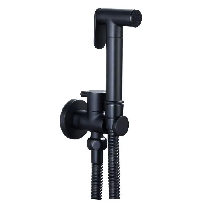 Sprayer Bidet Set Solid Brass Body Shine Chrome Black Gold Metal Grey Brass Shattaff Bathroom Toilet Fixture Cold Tap