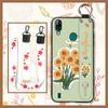 Oil Painting Waterproof Phone Case For Blackview A60 Pro Flower Durable Shockproof Phone Holder Wristband Fashion Design