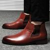 Высококачественные мужские ботильоны из натуральной кожи, деловые короткие ботинки, роскошные брендовые уличные ботинки «Челси», мужская обувь с высоким верхом