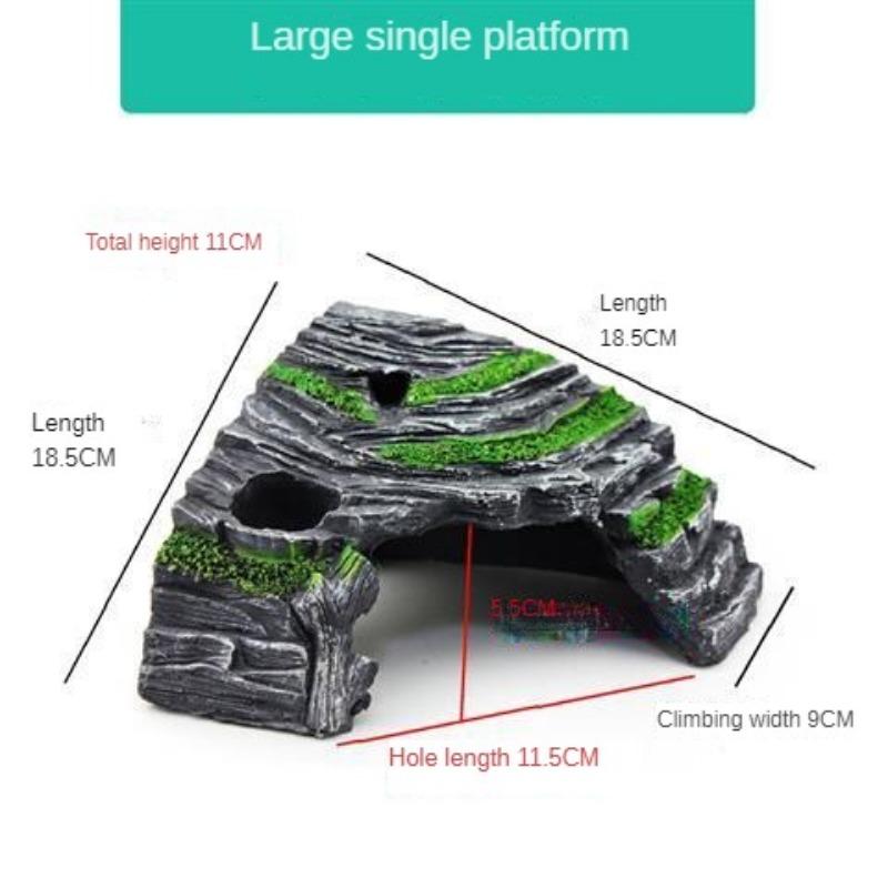 Платформа для сушки черепах Платформа для лазанья Платформа для сушки спины Платформа для лазанья Наземная банка для черепах Лазающая черепаха для домашних животных FD22998086 Пещера, в которой прячется ящерица