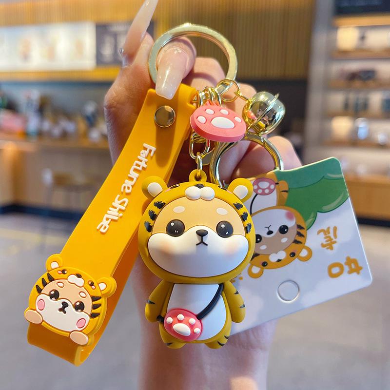 Брелок с изображением кролика Чай из мультфильма, милый кукла Сиба-ину со знаком зодиака, брелок для сумки, подвеска