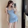 Summer Women Hanging Neck Backless Dress Hot Knitted Sling Dress Slim Sexy Dresses