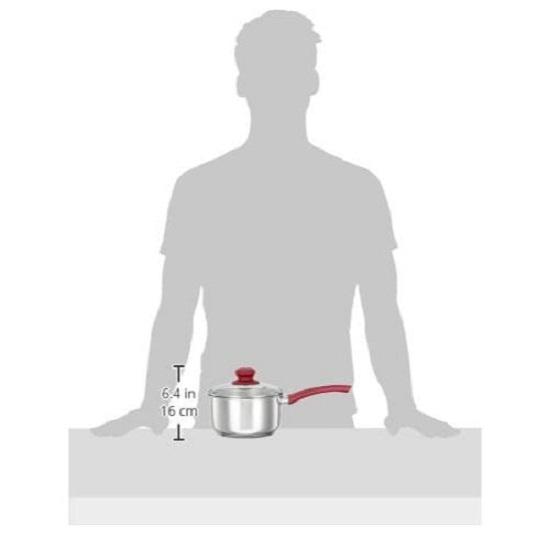 Сотейник из нержавеющей стали с толстым дном и стеклянной крышкой|Трехслойное ударопрочное дно для долговечности|Премиальный вид с ручками и ручкой с мягким покрытием