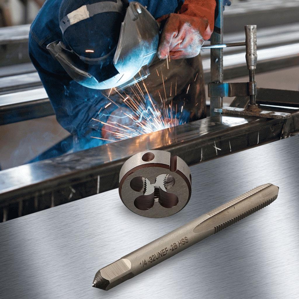 Набор метчиков и плашек 1/4"-32 UNEF HSS Метчик для нарезания резьбы с круглой плашкой Правая резьба