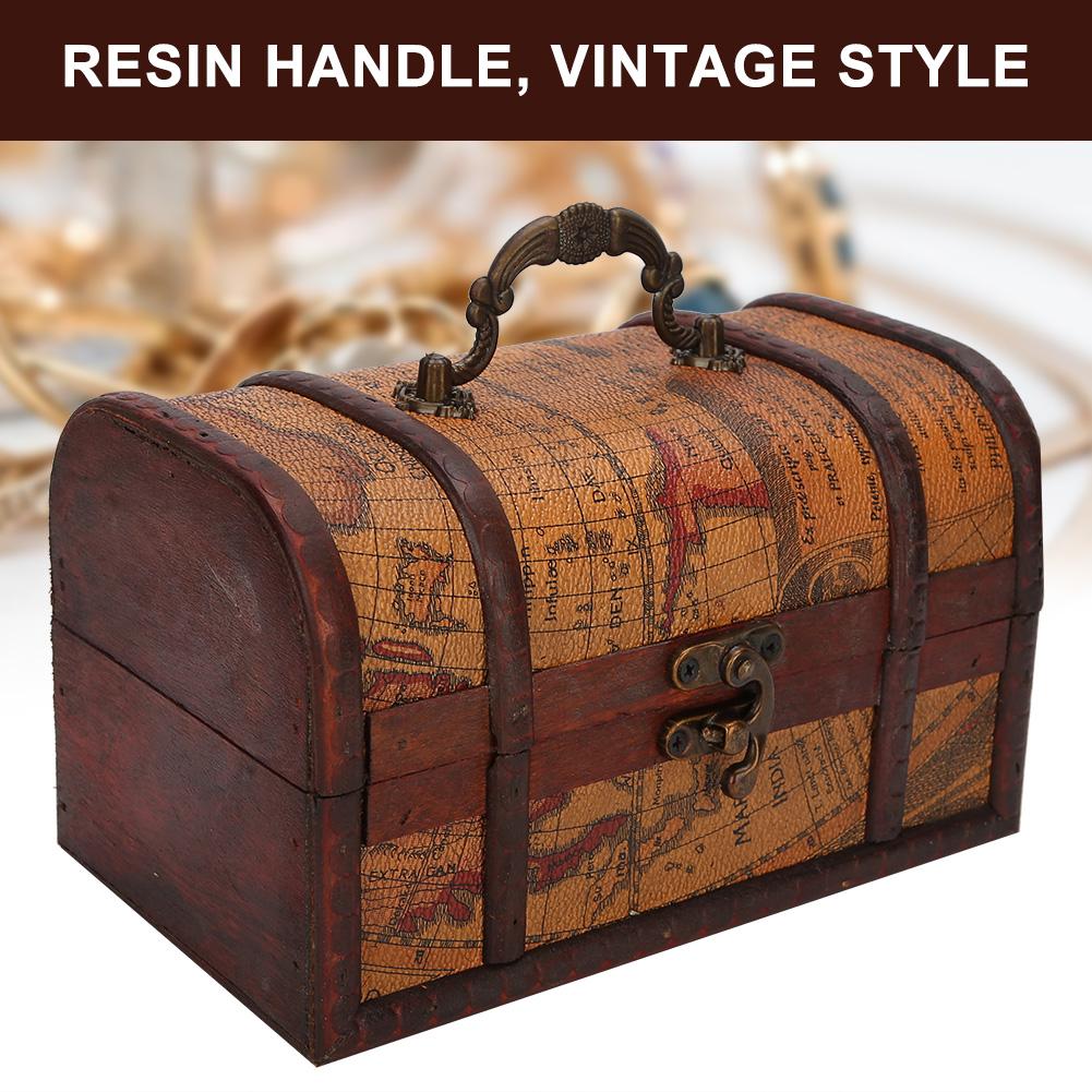 Винтажная коробка для хранения ювелирных изделий, деревянное украшение, пыленепроницаемая коробка-органайзер, чехол(Желтая карта S)