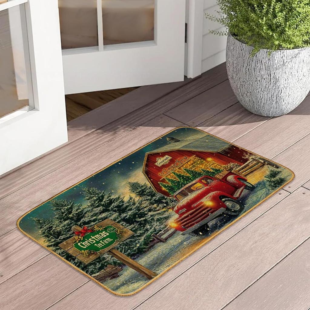 Retro Butterfly Floor Mat Bathroom Door Mat Dirt Resistant and Easy To Maintain Foot Mat