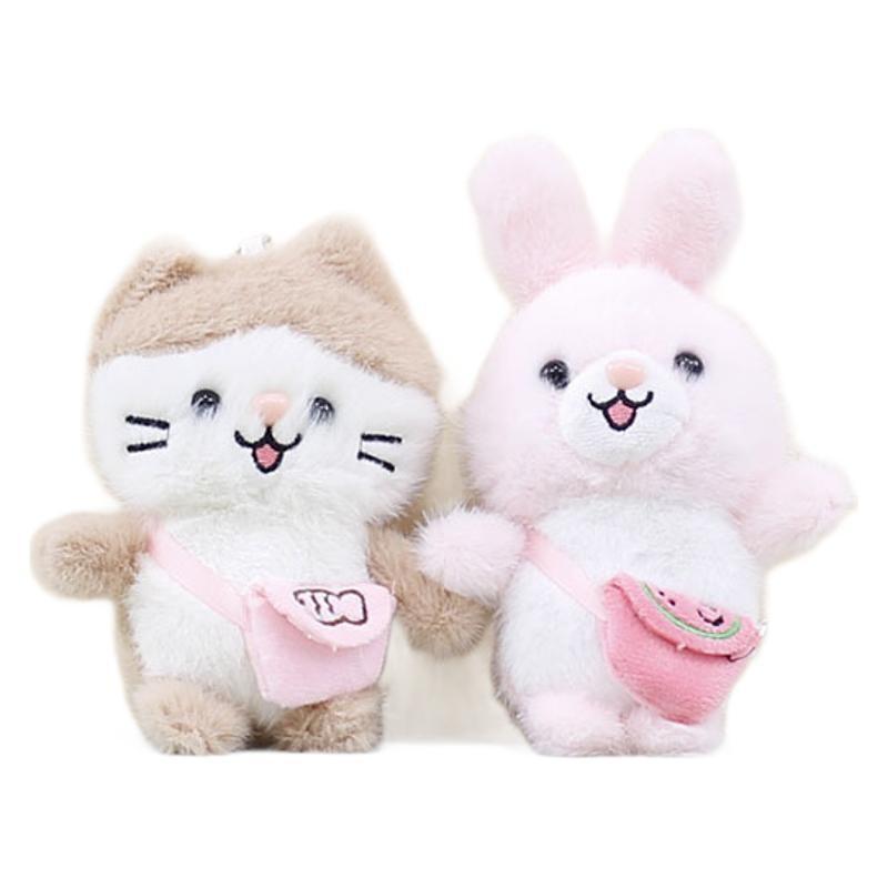 Mini Plush Cozy Dog Rabbit Cat Keychain Doll Backpack Toy Perfect Idea Gift