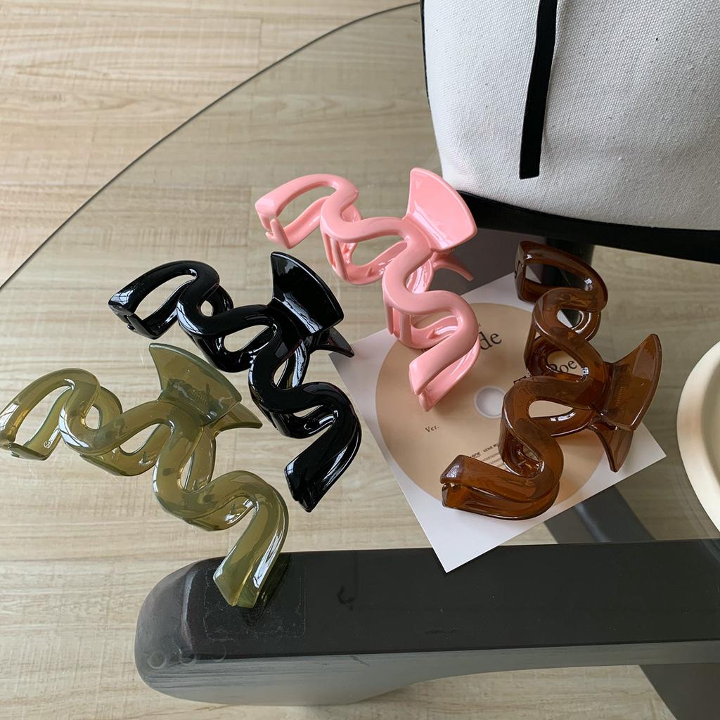 Волнистый зажим-краб для волос женский большой для ванны для хвостика пластиковый зажим для волос корейская заколка-желе заколки для волос аксессуары для волос для девочек