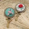 DIY Retro Embroidery Folding Makeup Mirror Kit: Beginner-Friendly Cute Ancient Style