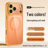 Прозрачный двухцветный гальванизированный магнитный чехол для iPhone 17 Pro Max с полным покрытием линзы Apple 16, мягкий.