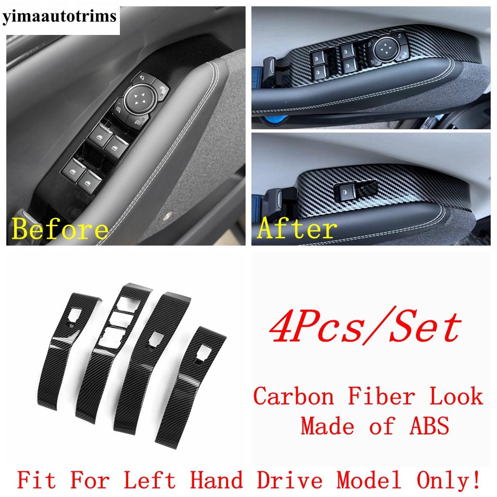 For Ford Mustang Mach E - Carbon Fiber Door Glass Window Lift Switch Panel Rear Seat Air AC Vent Cover Trim Accessories