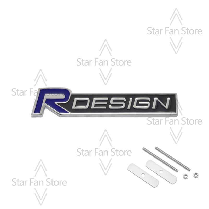 Metal R Design Grille Badge 3D Stickers Car Trunk Body Emblem Decal Car Styling For Volvo S40 S60 S80 V60 XC40 XC60 XC90 V40 AWD