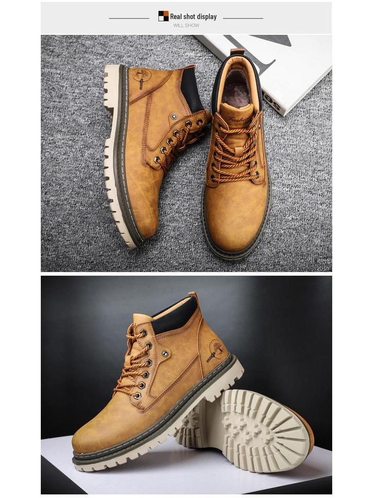 Men's Trendy Mid-Cut Autumn Work Boots - British Style Martin Boots