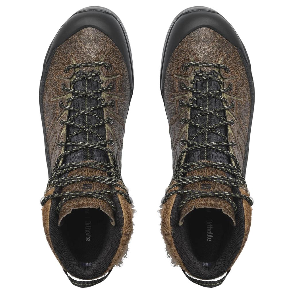 SALOMON X-Alp Mid Gtx Distressed Ltr Comfortable Soft Shock Absorbing Waterproof Breathable Mid-Top Hiking Shoes Unisex Hiking Shoes Brown 477959