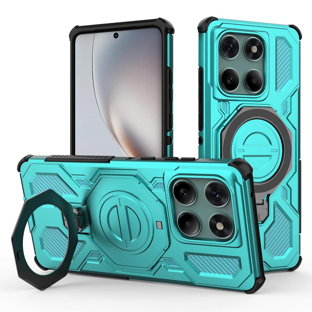 Магнитный чехол для Motorola Edge 60 Fusion 5G, вращающаяся металлическая подставка, задняя крышка телефона из ПК+ТПУ