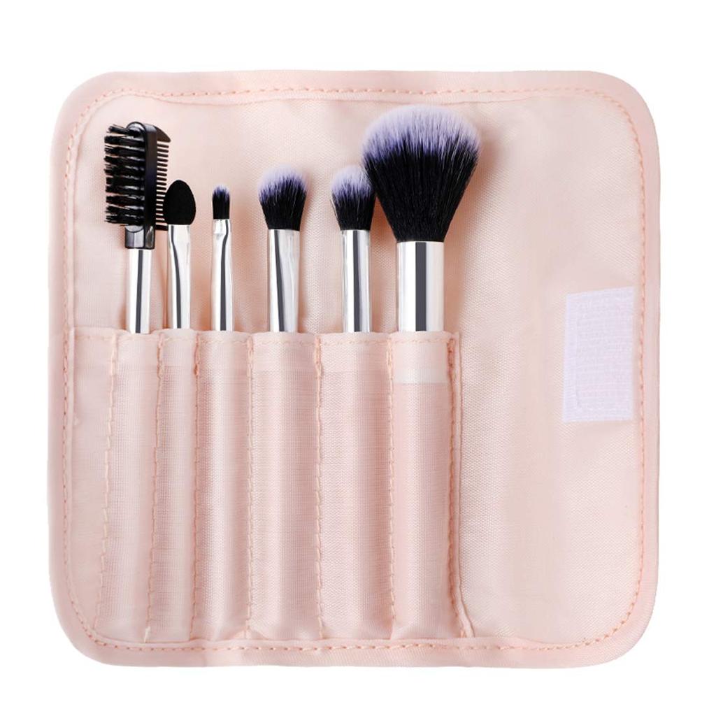 Synthetic Bristle Makeup Brush Set- Coral Orange, 7 Piece