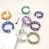 Fashion Colorful Geometric Cuban Chain Ring Candy Color Irregular Opening Rings For Women Party Finger Rings Jewelry
