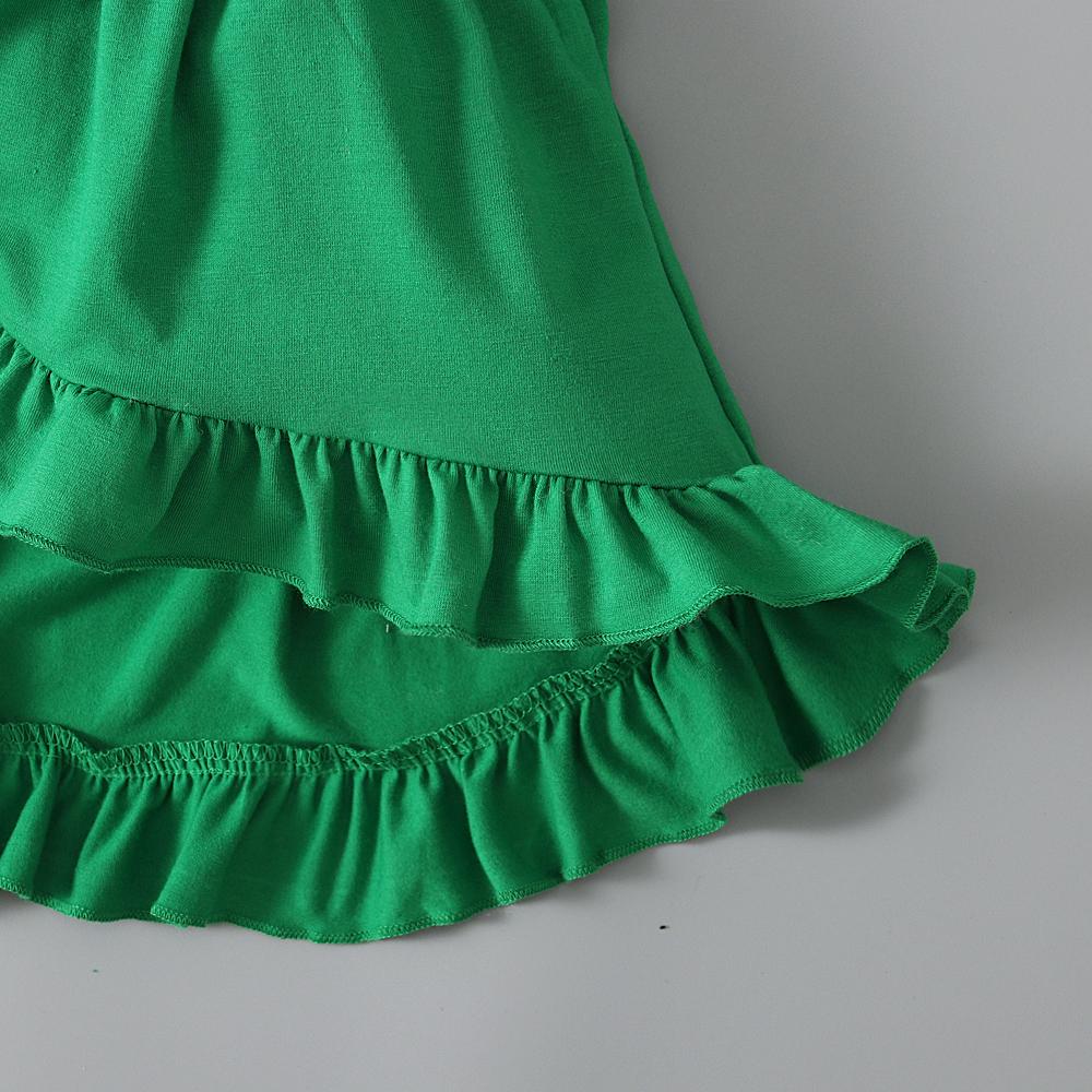 Рождественская зеленая рубашка для маленьких девочек + брюки + повязка на голову, комплект из 3 предметов, одежда для детей 1–6 лет